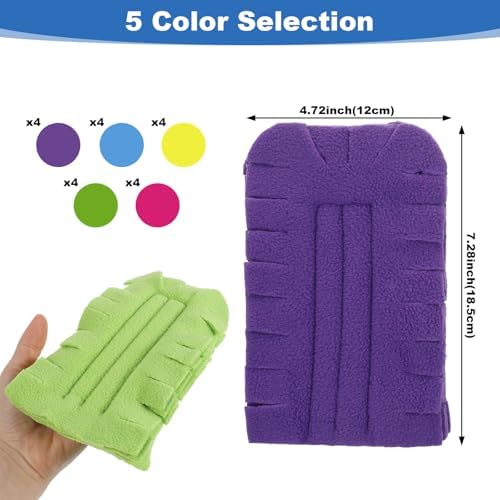 20 Pcs Reusable Duster Refills, 360° Fleece Cleaning Pads for Ceiling Fans, Blinds & Furniture (Blue, Pink, Yellow, Green, Purple, 7.3 x 4.7 Inches) - Image 2