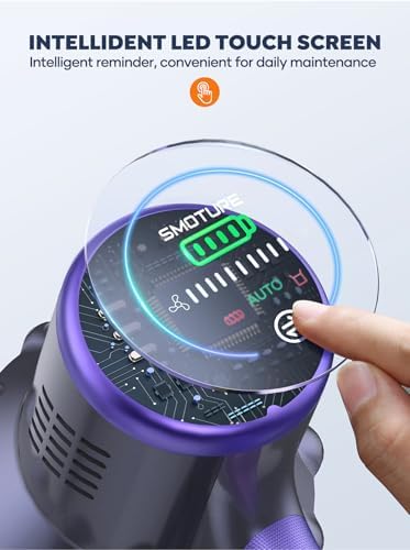 Cordless Vacuum Cleaner, 2 Batteries 110 Mins Runtime Vacuum Cleaners for Home, 45KPA 550W Stick Vacuum with Brushless Motor, Automatically Adjust Suction, Handheld Vacuum for Pet Hair/Carpet/Floor - Image 5