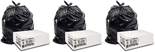 Heavy Duty 33 Gallon Trash Bags (Huge 100 Ct. /w Flap Ties) - 2 MIL equiv. Thick Gauge Large Black Plastic Garbage Liners for Kitchen,Yard,Brute/Rubbermaid(1 Pallet of 100 Cases, 10000 Bags Total) by AlufPlastics