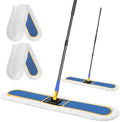 36" Commercial Industrial Dust Mop for Floor Cleaning with Replacement Mop Pads, Heavy Duty Wet Dry Large Mops for Cleaning Floor Office Garage Hardwood Warehouse Factory Mall (Blue, 36 inch mop) by Makecleaningmoreefficient