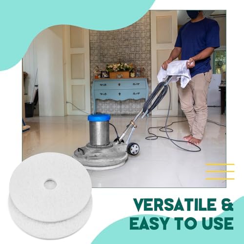 Teenyyou 2 Pcs 12" White Floor Buffer Pads for Machine - Image 5