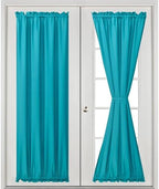 Hiasan French Door Curtains Privacy, Turquoise, 24W x 72L, 1 Panel - Image 2
