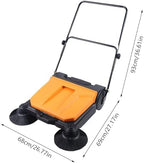 Walk Behind and Push Floor Sweeper Industrial Commercial Manual Carpet Swee - Image 2