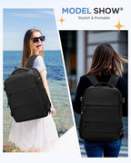 coofay Large Black Travel Backpack Carry on Flight Approved Mochila De Viaje Personal Item Backpack for Airlines Frontier Airlines Personal Item Bag Large Backpacks for Travel Backpacks for Men Women - Image 2
