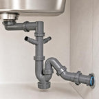 1-1/2" Space-Saving Sink Drain Kit, Cleanout P-Trap - Image 5