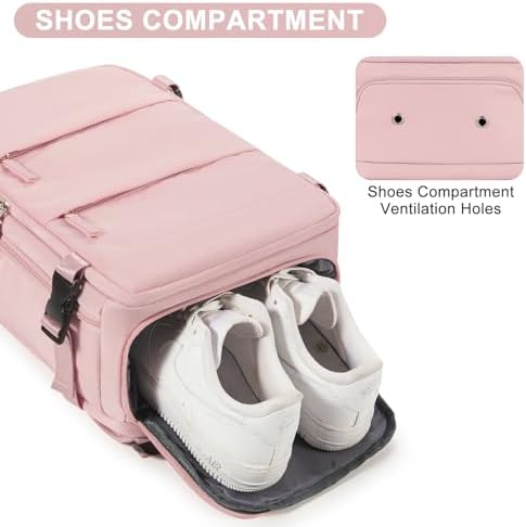 Travel Backpack for Women Airline Approved Carry on Backpack for Airplanes Mochila De Viaje Personal Item Travel Bag Spirit Airlines Personal Item Bag 18x14x8 Backpack for Traveling on Airplane Pink - Image 6