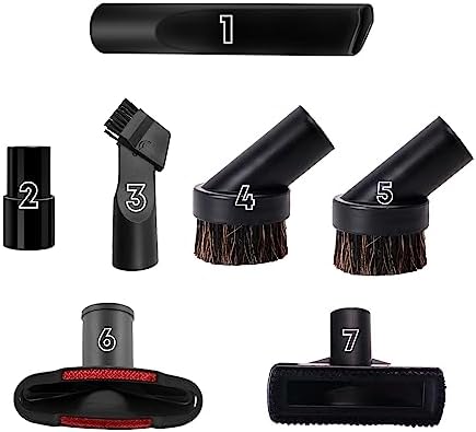 1 1/4" Vacuum Attachments & Brushes for Shop Vac Accessories Household Cleaning Kit Brush Nozzle Crevice Tool with Adapter for 1" to 2" Hose Set of 7… by Loyarvansi