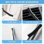 12Pcs Crevice Cleaning Brush Set, Hard Bristle Multi-Purpose Household Cleaning Tools for Kitchen Bathroom Tile Grout Window Track, Bamboo Pot Brush + Copper Wire Brush + Scraper - Image 2