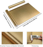 CRE8TIVE Brass Gold Stainless Steel Contact Paper for Appliances Brushed Metallic Gold Peel and Stick Wallpaper 12"x80" Waterproof Heat Resistant Vinyl Film for Kitchen Dishwasher Fridge Oven Covers - Image 2