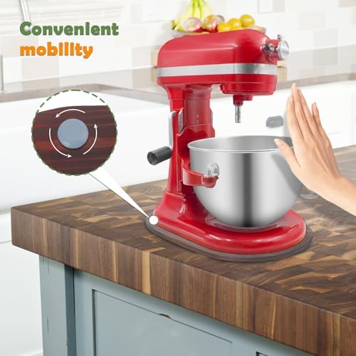 Bamboo Mixer Slider Compatible with Kitchen aid Bowl Lift 5-8 Qt Stand Mixer - Kitchen Countertop Storage Mover Sliding Caddy for Kitchen Aid 5-8 Qt Mixer (5-8 Qt - Brown) - Image 5