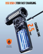 Compressed Air Duster, 150,000RPM 4-Gear Adjustable Super Power Air Blower Electric Air Duster with LED Light,One-tap Booster with 8000mAh Rechargeable Battery for PC, Keyboard, Car, Home Cleaning - Image 6