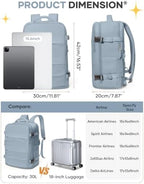 coofay Travel Backpack For Women Men Airline Approved Carry On Backpack Flight Approved Waterproof Sports Luggage Backpack Casual Daypack Small Hiking Backpack Grey Blue - Image 3