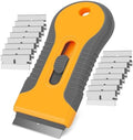 Razor Blade Scraper Tool with 15pcs Extra Blades, Multi-Surface Glass Stove Top Scraper for Paint, Window, Old Label, Decal Sticker, Ceramic Cooktops, Ovens by KeFanta