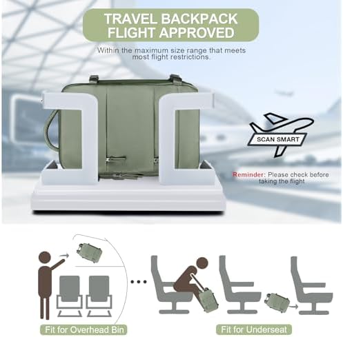 coofay Travel Backpack For Women Men Airline Approved Carry On Backpack Flight Approved Waterproof Sports Luggage Backpack Casual Daypack Small Hiking Backpack Grey Green - Image 2