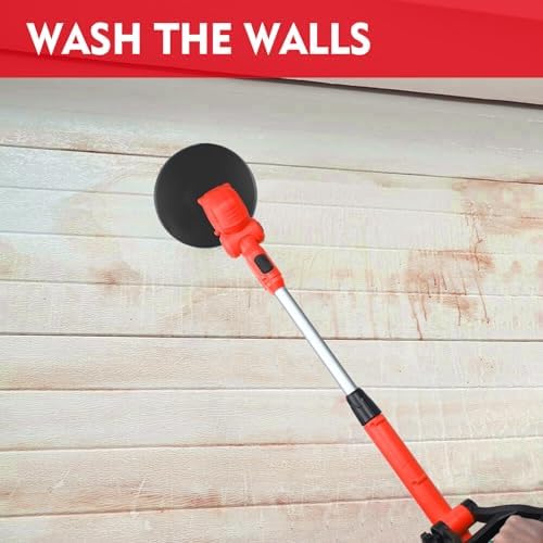 Cordless Power Scrubber Compatible with Milwaukee 18v Battery (Tool Only), Tronyan Brushless Floor Cleaner with Extension Handle, 4 Brush Heads for Floor, Bathroom, Kitchen, Car Cleaning(No Battery) - Image 5