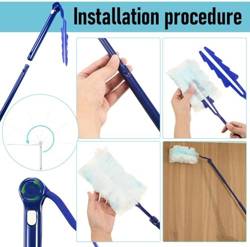 Colingmill 8 Pack Replacement Duster Handles, 3 Ft Extendable, Blue - Image 2