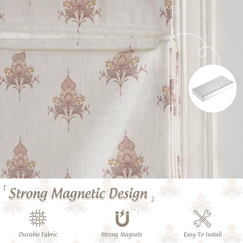 StangH Linen Cordless Floral Roman Shades, W30 x L72, 1 Panel - Image 3