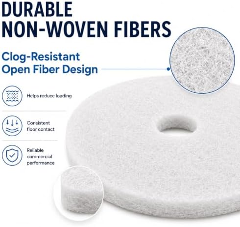 13 Inch White Polishing Floor Pads, Extra Thick 2.3 cm, 5 Pack - Image 3