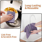 80 Pack Microfiber Cleaning Cloth Roll,Lint Free Rags & Tear Away Reusable Towels Washable Scratch,Ultra Absorbent Dish Rags(12" x 12") for Car Kitchen Home Garage-Dark Gray - Image 5