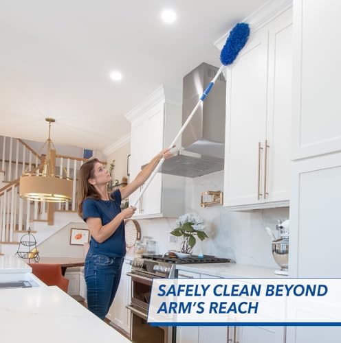 Unger Connect and Clean Dusting Kit with 4' Steel Pole, Features Microfiber Duster, Cobweb and Corner Duster and Wide Blind Duster, High-Access Dusting and Cleaning of Blinds, Windowsils, Cabinets - Image 2