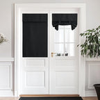 NICETOWN Black Blackout French Door Curtains for Half Window Cover by NICETOWN