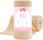 80 Pack Microfiber Cleaning Cloth Roll,Lint Free Rags & Tear Away Reusable Towels Washable Scratch,Ultra Absorbent Dish Rags(12" x 12") for Car Kitchen Home Garage-Apricot Yellow by Tigona