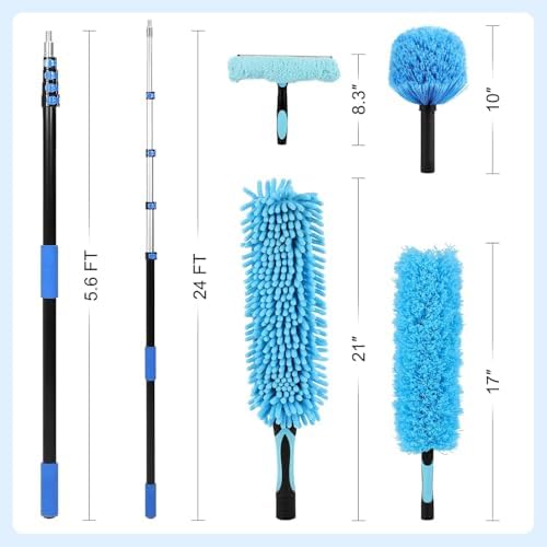 30ft High Reach Duster Kits for Cleaning (with 5-12ft Extension Pole) - Image 2