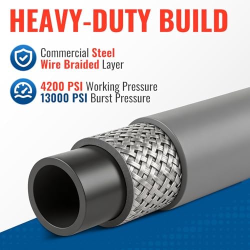 YAMATIC 3/8" Non-Marking Pressure Washer Hose 100 FT, Swivel Quick Connect - Image 5