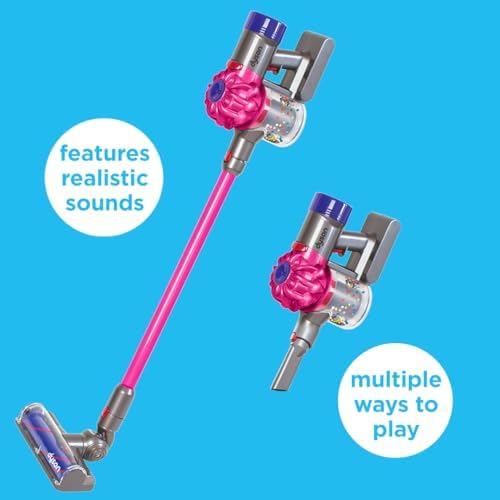 Casdon Dyson Cordless Vacuum Pink | Interactive & Officially Licensed Toy Dyson Vacuum For Children Aged 3+ | Realistic Role-Play Fun! - Image 3