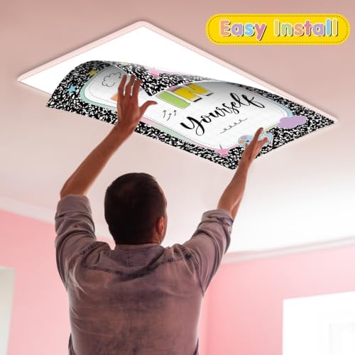 6Pcs Classroom Fluorescent Light Cover,2x4 FT Composition Inspirational - Image 4