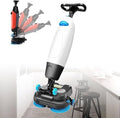 Portable Commercial Floor Scrubber, 360° Rotating Walk-Behind Mini Floor Cleaner, 16.9" Wide for Wood, Vinyl, Terrazzo, PVC, Marble - Professional Cleaning Machine,White by Unknown