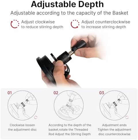 IKAPE 51MM WDT Tool, Espresso Stirrer Distribution Tool, Adjustable Needle Height, Coffee Stirrer with Dosing Funnel & Stand - Image 3