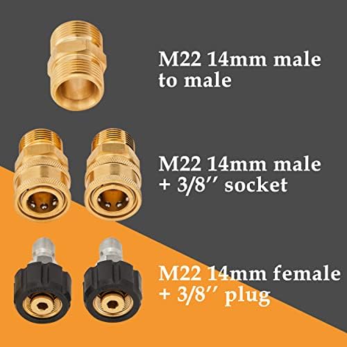 M MINGLE Pressure Washer Hose 50 FT x 1/4", M22 14mm Fittings, 3600 PSI - Image 5