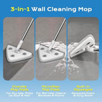 Wall Cleaner Mop with Long Handle, 75-Inch Wall Duster and Baseboard Cleaner Tool, 360° Rotating Head with 2 Washable Microfiber and Chenille Pads for Painted Walls, Ceilings, Windows and Floors - Image 7
