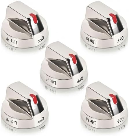 NX58M9420SS/DG94-01712A Gas Stove Knob for Samsung Range Oven Stove NX58M9420SS NX58M9420SSAA NX58M9420SSAA-00 Complete Equipment（5 Pack） by Unknown