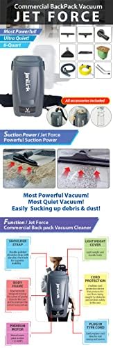 Jet Force 6QT Backpack Vacuum Ultra Quiet & Powerful Commercial Grade - Image 6