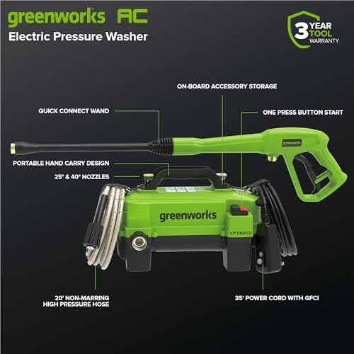Greenworks 1700 PSI (1.2 GPM) Electric Pressure Washer - Image 3