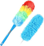Rainbow Static Duster 24inch Reusable Microfiber Electrostatic Dusters with 2 Beandable and Washable Duster Head for Cleaning Home, Office, Car by iHUFeather