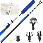 28FT Reach Light Bulb 5-20FT Telescopic Extension Pole Light Bulb Changer for High Ceilings with Feather Duster, Baskets and Suction Cups for Recessed Lights and High Ceilings by Karveden