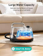 Steam Cleaner for Home, 293°F 58 PSI Powerful Multipurpose Handheld Steam Mop, 21 Attachments, 50Oz Capacity, Heavy Duty Steamer for Carpets, Floors, Cars, Tiles, Crack Cleaning, Turquoise - Image 2