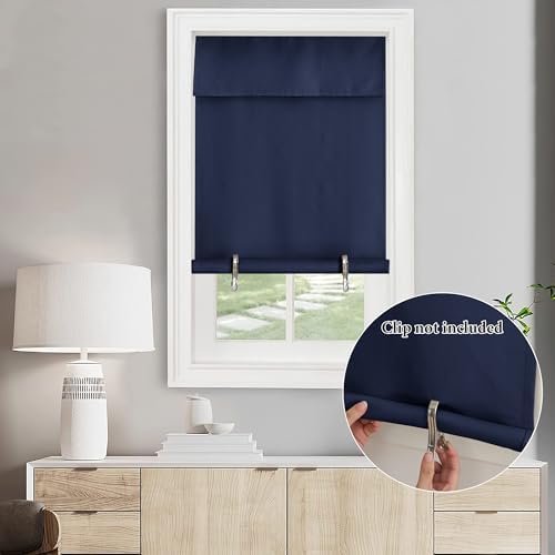 NICETOWN Navy Blue Thermal Insultaed Blackout French Door Curtain - Image 4