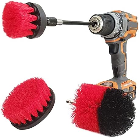 Drill Brush Attachment Set Three Brushes| Bring It On Power Scrubber Brush Cleaning Kit | Plus 6 Inch Extension, Use On Grout, Cars, Bathroom Surfaces, Tile, Baseboard, Shower and Tubs - Image 2
