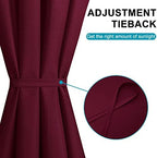 Hiasan French Door Curtains Privacy, Burgundy, 52W x 40L, 1 Panel - Image 4