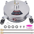 Biswing 14" Pressure Washer Surface Cleaner with 4 Wheels, Stainless Steel Power Washer Accessory for Driveways Sidewalks Patios Cleaning, 1/4" Quick Connector, 2 Extension Wand Attachments, 4000 PSI by Biswing