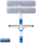 Mitclear Window Cleaning Kit 10IN Squeegee & Scrubber for Shower Glass Car by Mitclear