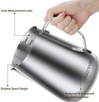 Milk Frothing Pitcher, 66oz Steaming Pitcher Stainless Steel Espresso Machine Accessories for Coffee Bar, Cappuccino Barista Tools Milk Jug Steamer Frother Cup with Decorating Latte Art Pen - Image 2
