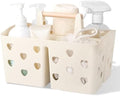 Portable Shower Caddy Plastic Shower Basket Organizer with Handle, Beige by Anyoifax
