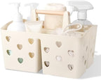 Portable Shower Caddy Plastic Shower Basket Organizer with Handle, Beige by Anyoifax