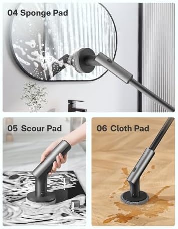 HOTO 3 Pcs Replacement Pads for HOTO Electric Scrubber with Long Handle - Image 3