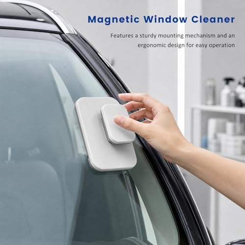 Magnetic Windshield Cleaner Tool Set, Double-Sided Car Window Cleaner with Rope for 3-10mm Thickness Glass, Multi-Purpose Outside & Inside Windshield Cleaning Tool for Vehicles - Image 3